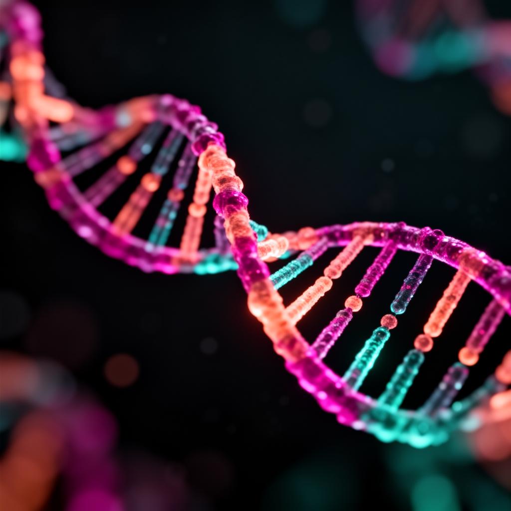 Abstract DNA double helix — the science of longevity